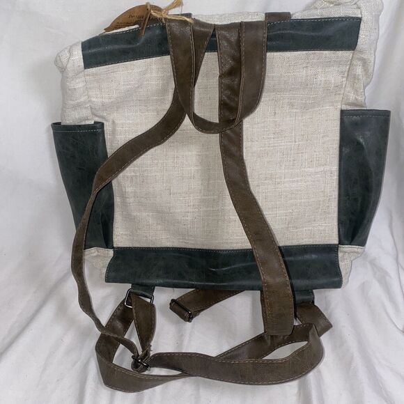 new The Barrel Shack Handcrafted “The Adrianna” Bag Tote Backpack Boho Linen - Picture 3 of 10
